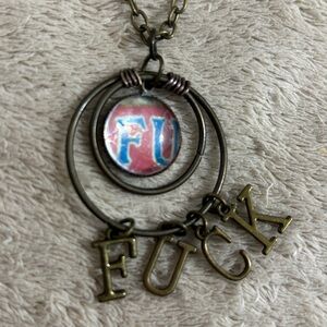 NWT Unique Statement Piece Necklace “FU” Message Hand Crafted Boho Style